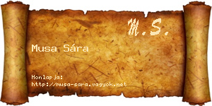 Musa Sára névjegykártya