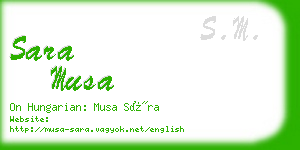 sara musa business card